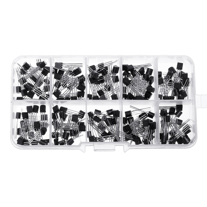 600Pcs 10Values 60 Each Transistors Kit BC337 BC327 2N2222 2N2907 2N3904 2N3906 S8050 S8550 A1015 C1815 Transistor