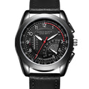 HANNAH MARTIN BN02 Men Quartz Watch Fashion Fake Dial Leather Strap Military Sport Watch