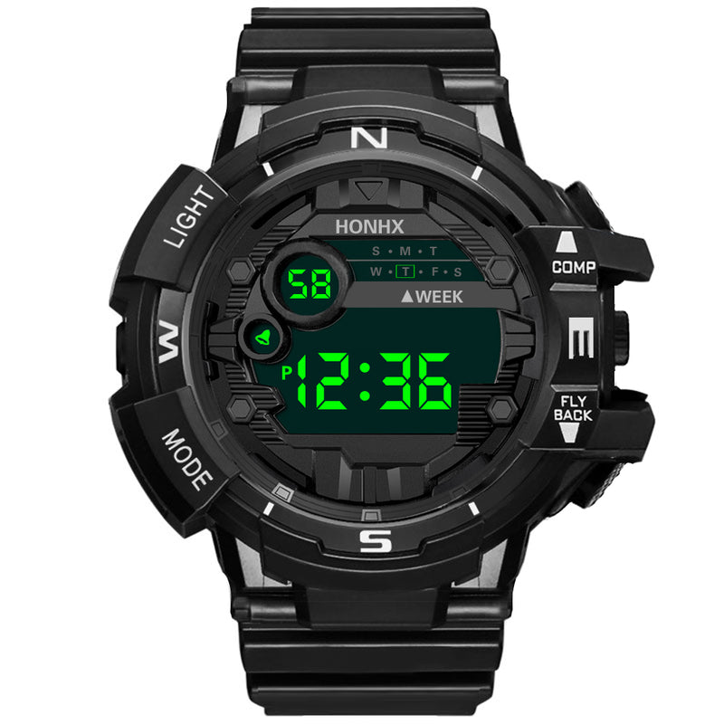 HONHX 81-66F Men Fashion Luminous Display Calendar Alarm Colock Sport Digital Watch
