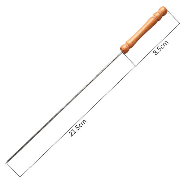 12 Pieces 38cm Barbecue Skewers Wooden Handle BBQ Meat Needle Roast Fork Kebab Stick Barbecue Tools