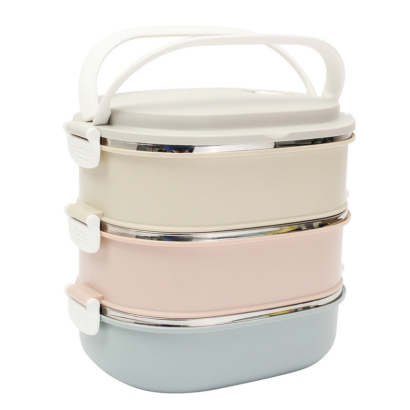 3 Tiers Stainless Steel Lunch Box Portable Bento Insulated Thermal Food Container