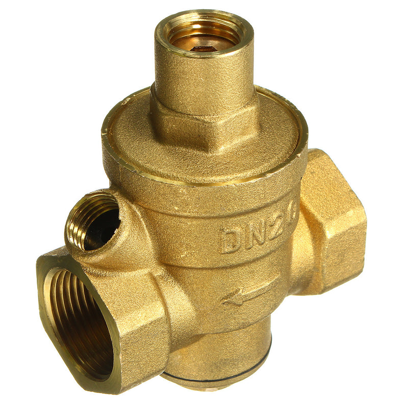 DN20 3/4inch Bspp Brass Water Pressure Reducing Valve With Gauge Flow Adjustable