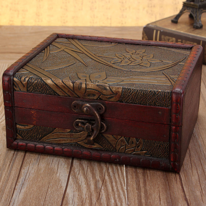 Wooden Large Jewelry Display Box Necklaces Storage Case Ring Desktop Organizer Gift