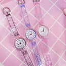 Deffrun Casual Style Transparent Women Wrist Watch Cute Style Student Kid Quartz Watch