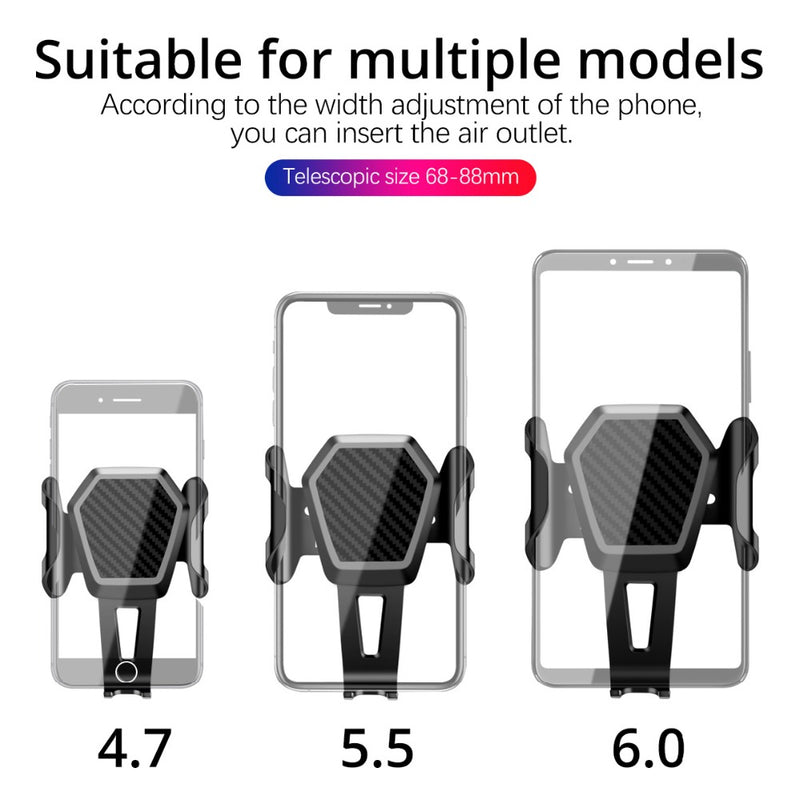 FONKEN Air Vent Gravity Linkage Automatic Lock Car Phone Holder For 4.7 Inch - 6.0 Inch Smart Phone