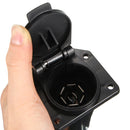 7Way Round Trailer Connector 7 Poles Female RV Light Plug Connector Black 6-24v