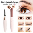 2 in 1 Electric Face Massage Roller Heated Eyelashes Curler Multifunction