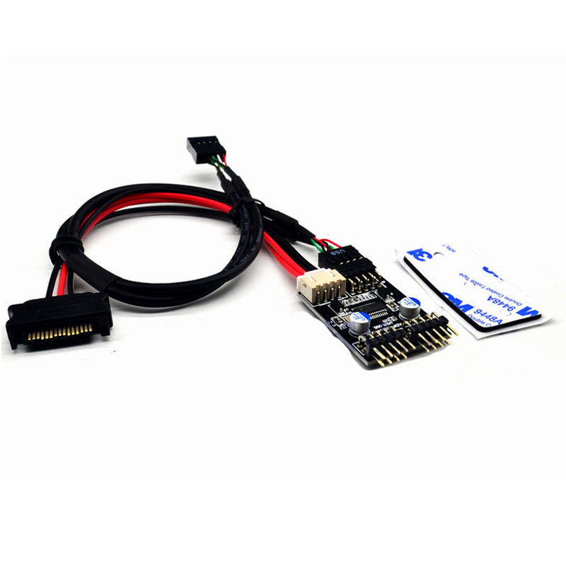 ITHOO MPCE1ST-N02 USB2.0 9PIN to Dual 9PIN Interface SSD PCI-E Expansion Card with Power Interface for Desktop Computer