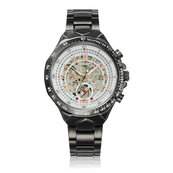 WINNER Fashion Shining Roman Numerals Mechanical Watch Luxury Golden Men Automatic Watch
