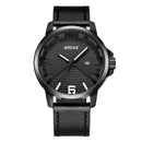BREAK 3301 Casual Style Waterproof Men Wrist Watch Leather Strap Date Display Quartz Watch