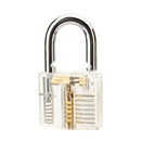 Transparent Inner Visual Padlock Practice Set with 9Pcs Unlocking Lock Pick / Key Lock Pick Tools
