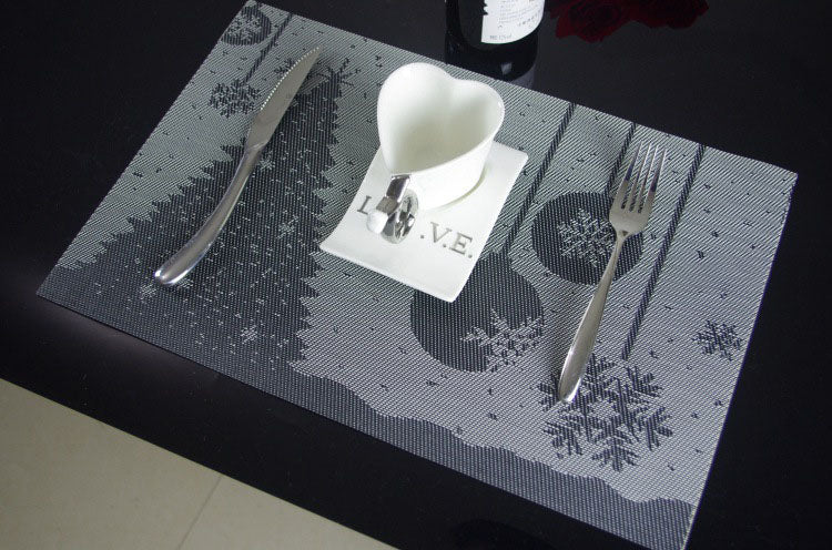 Placemat Fashion Pvc Dining Table Mat Christmas Disc Pads Bowl Pad Coasters Waterproof Table C