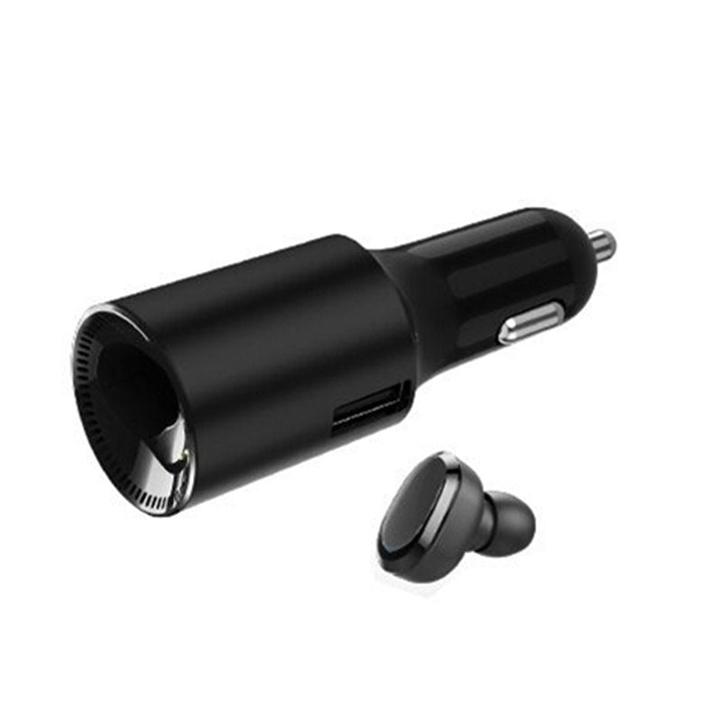 2 in 1 Dual USB Car Charger Wireless bluetooth Earphone Stereo Handsfree Car Kit Headset Earpone