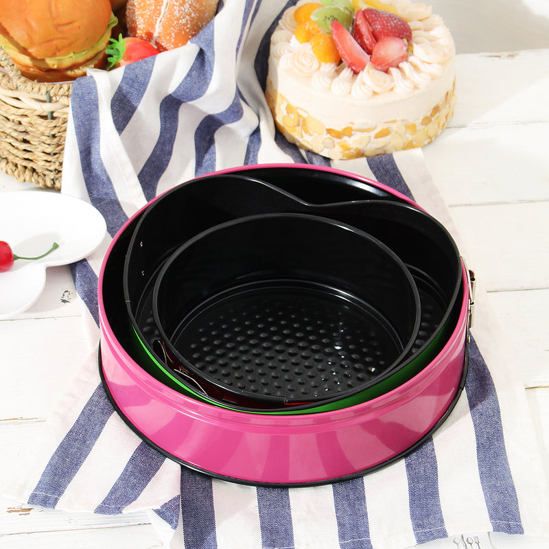 3Pcs Carbon Steel Non-stick Cake Bake Mold Pan Kitchen Bakeware Cooking Mould