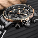 LIGE 9902 Multifunction Chronograph Fashion Men Wrist Watch Waterproof Steel Case Quartz Watch