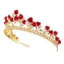 Rose Crystal Rhinestone Bridal Tiara Wedding Jewelry Princess Crown Prom Hair Tiara