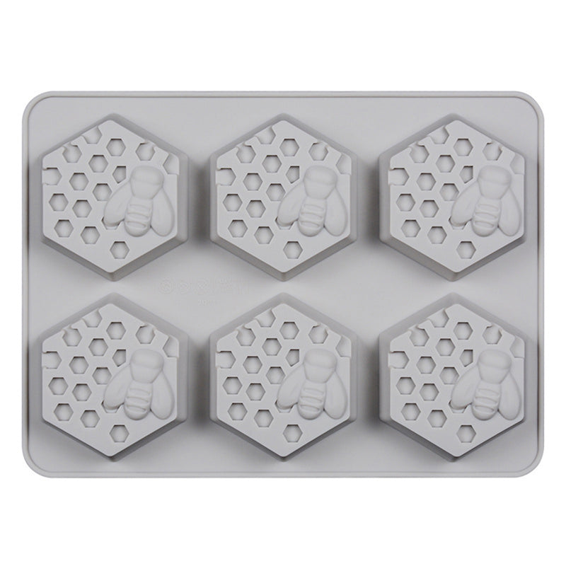 6 Cavity Silicone Cookie Handmade Soap Mould Honey Bee Design Ice Cube Mold