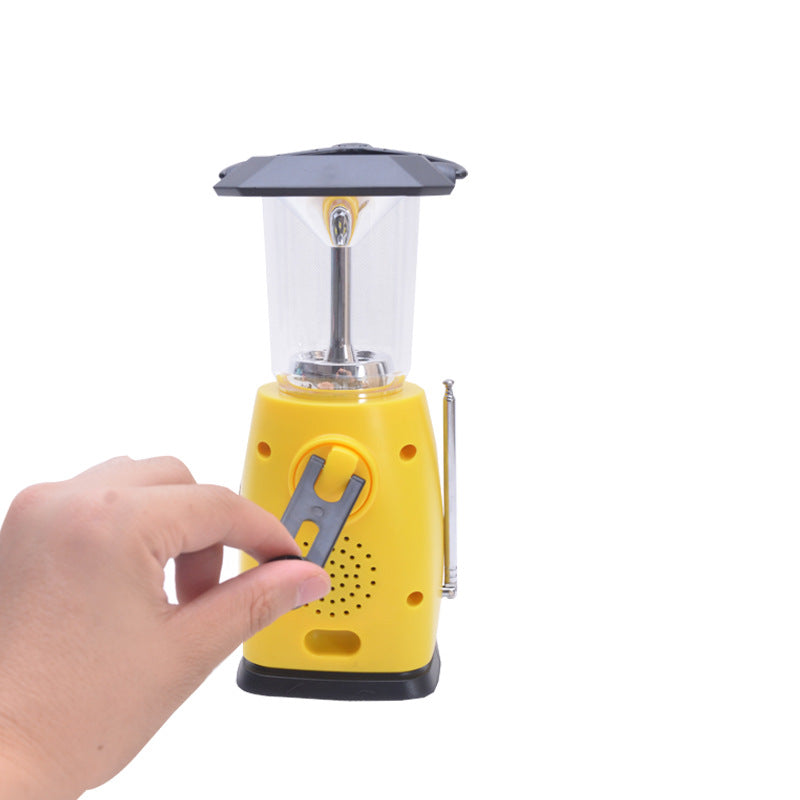 8LED 60LM Emergency Solar Dynamo Lantern Hand-Cranking Light AM FM Radio Function