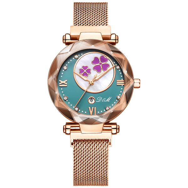 DOM G-1275 Mesh Steel Band Elegant Design Ladies Watch Date Display Quartz Watch