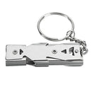 Double Pipe High Decibel Stainless Steel Outdoor Emergency Survival Whistle Keychain Camping