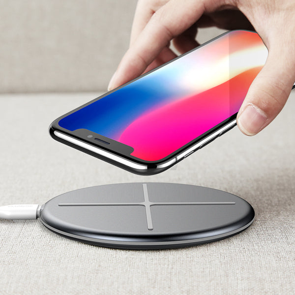 FLOVEME LED Indicator Super Slim Qi Wireless Charger Charging Pad For iPhone X 8 8Plus S9+ S8