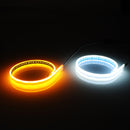 2Pcs 30/45/60CM Soft Switchback Sequential Signa Lamp Headlight Kit LED Strip DRL Light