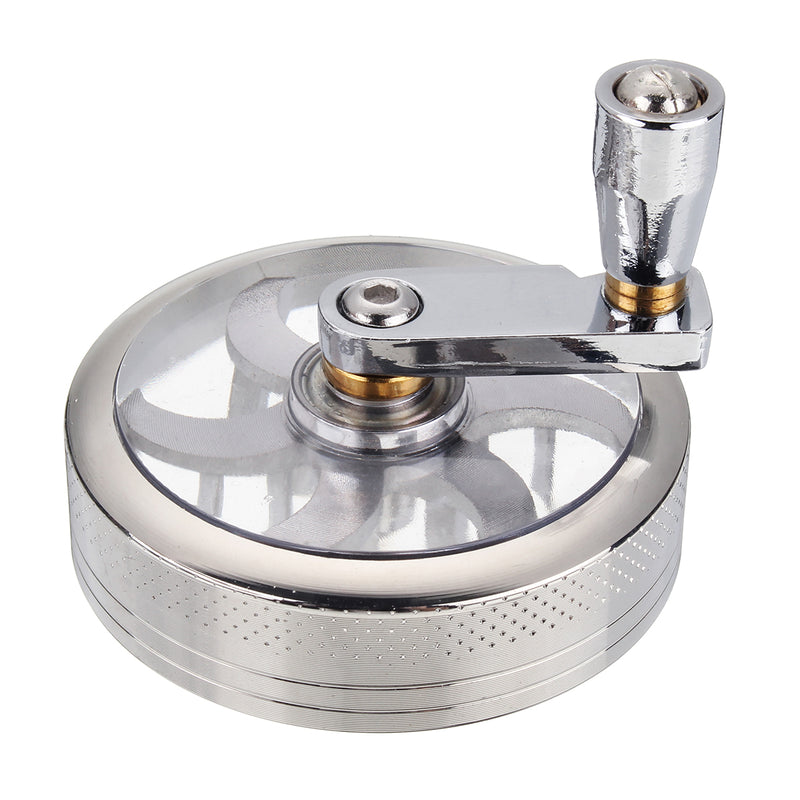 MOHOO Grinder Crusher 4-piece Pollen Scrapers Grinder with Hand Muller Shredder for Dried Spices, Herbs, Spices, 55mm Scraper Silver