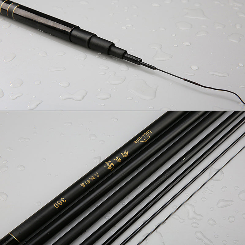 ZANLURE 2.7-7.2M Glass Fiber Black Stream Hand Pole Telescopic Spinning Freshwater Fishing Rod