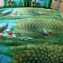 4PCS 3D Peafowls Dream Bed Bedding Sets Pillow Cover Sheet Bedroom Decor Set
