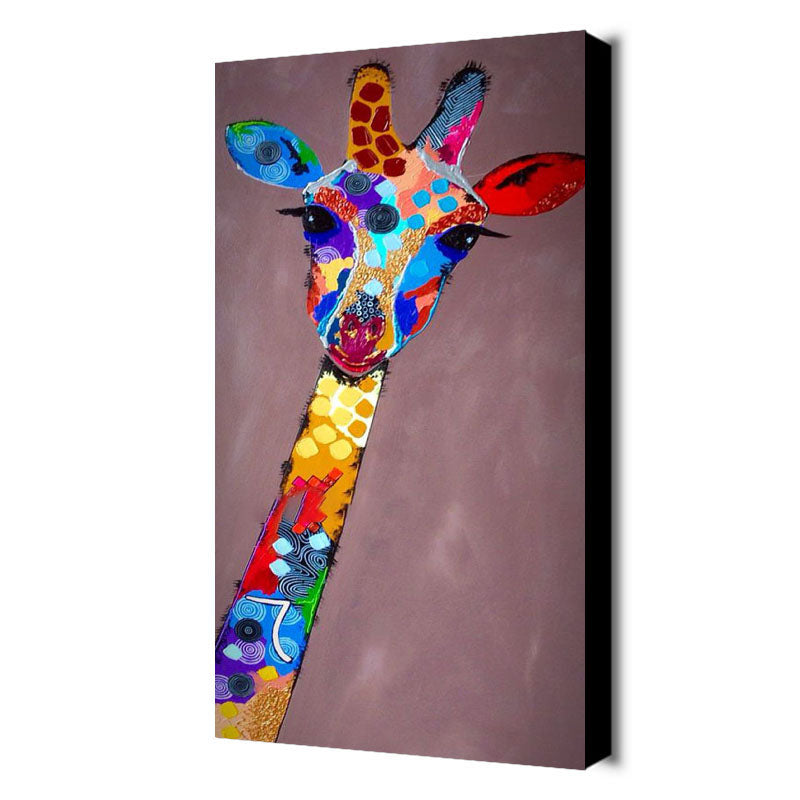 Hand Painted Oil Paintings Animal Giraffe Modern Stretched Canvas Wall Art For Home Decoration Paintings