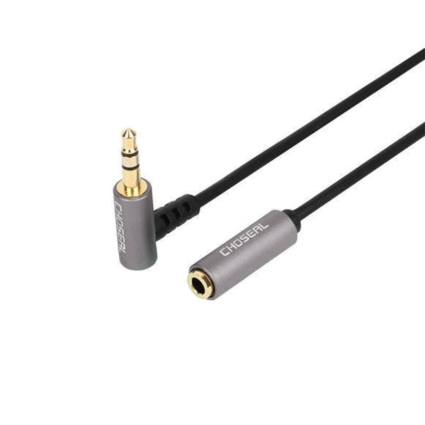 CHOSEAL QS3208B 3.5mm Male to Female Audio Cable Adapter Curved Headphone Extension Cable