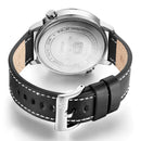 MINI FOCUS MF0035G Two Time Zones Display Men Watch Genuine Leather Strap Quartz Watches