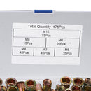 Suleve MXZN5 175Pcs Mixed Zinc Plated Threaded Rivnuts Blindnuts Nutserts M3-M10 Insert Rivet Nut Assortment Kit