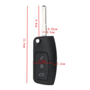 Remote Key Case 3 Buttons Fob Cover Shell with Battery for Ford Focus Mondeo C-Max S-Max Kuga Galaxy