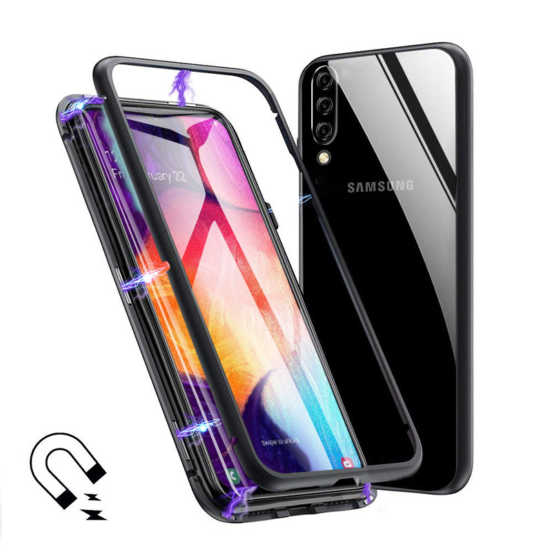 Bakeey Magnetic Adsorption Aluminum Alloy Tempered Glass Protective Case + Mofi 2.5D Tempered Glass Screen Protector For Samsung Galaxy A70 2019