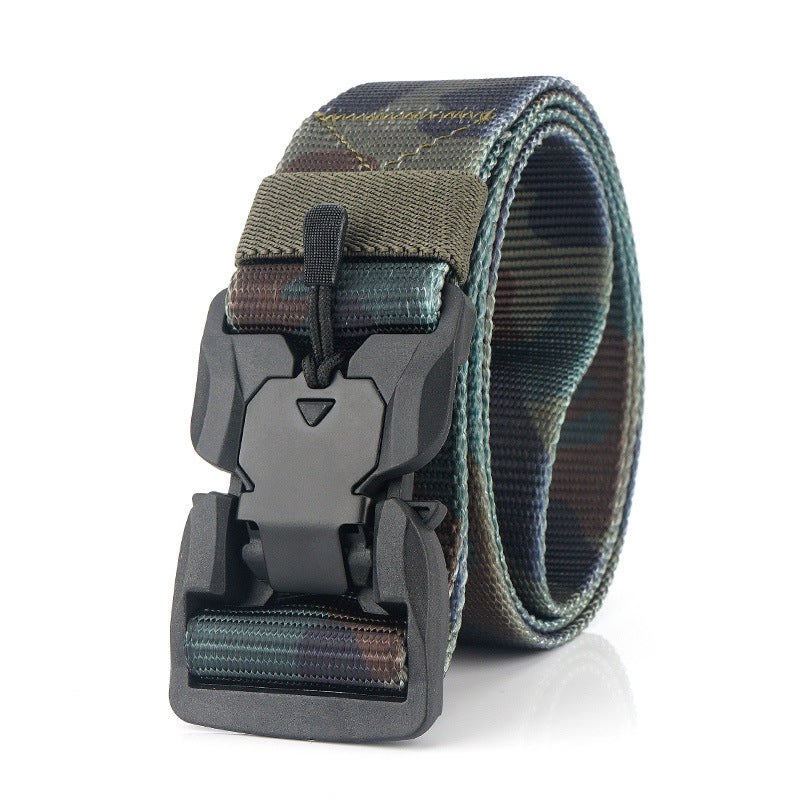 AWMN S5S 125cm Nylon Camouflage Tactical Belt Plastic Magnetic Buckle Belt