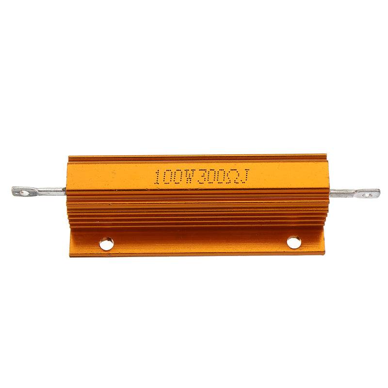 RX24 100W 300R 300RJ Metal Aluminum Case High Power Resistor Golden Metal Shell Case Heatsink Resistance Resistor