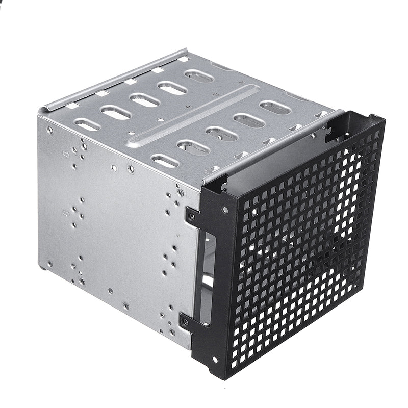 5.25" to 5x 3.5" SATA SAS HDD Cage Rack Hard Drive Tray Caddy Converter with Fan Space