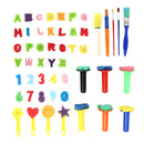 51Pcs Creative Graffiti Drawing Children Painting Brush Flower Kits Toys Kids Gift