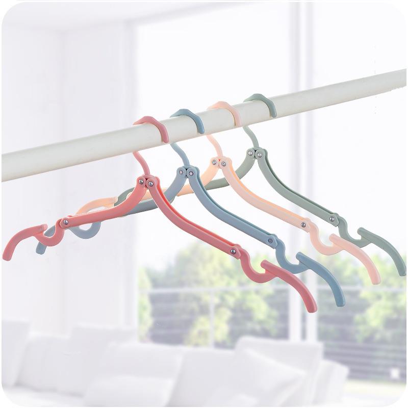 Folding Travel Hanger Portable Travel Clothes Brace Household Windproof Clothes Hanger Non-slip Clothes Hanger Plastic Cloth Hanger