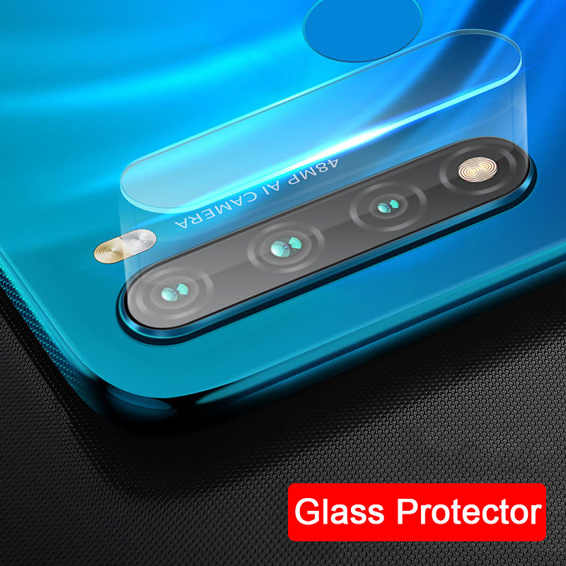 For Xiaomi Redmi Note 8 Bakeey Anti-Explosion Tempered Glass Screen Protector + Blue Metal Circle Ring Phone Lens Protector + Tempered Glass Rear Phone Lens Protector