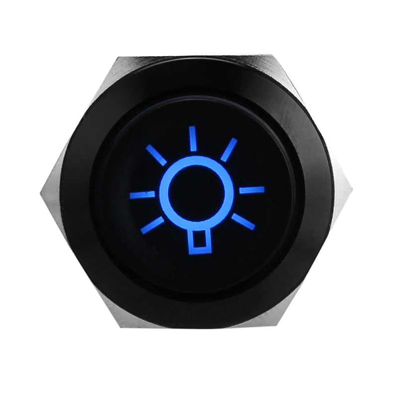 19MM Push Button Switch 12V LED Self Lock Switch IP65 Waterproof Metal On-Off Switch