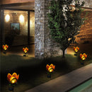 2pcs Solar Flower Light Outdoor Yard Warm White Garden Landscape Decor Lamp