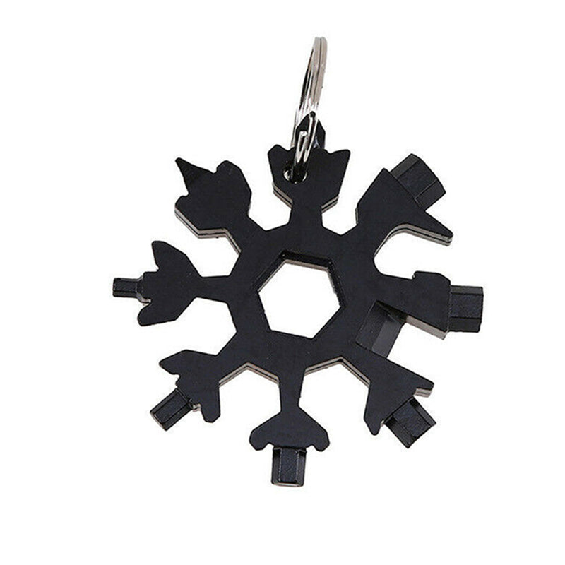 18 In 1 Snowflake Shape Multi Tool KeyChain Screwdriver EDC Tool