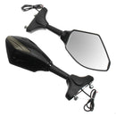 Universal Turn Signal Motorcycle Mirrors With LED Indicator Motorbike Black Look