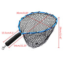 54*30cm Landing Fly Fishing Net Mesh Trount Bass Fishing Catch With Elastic Rope And Clip