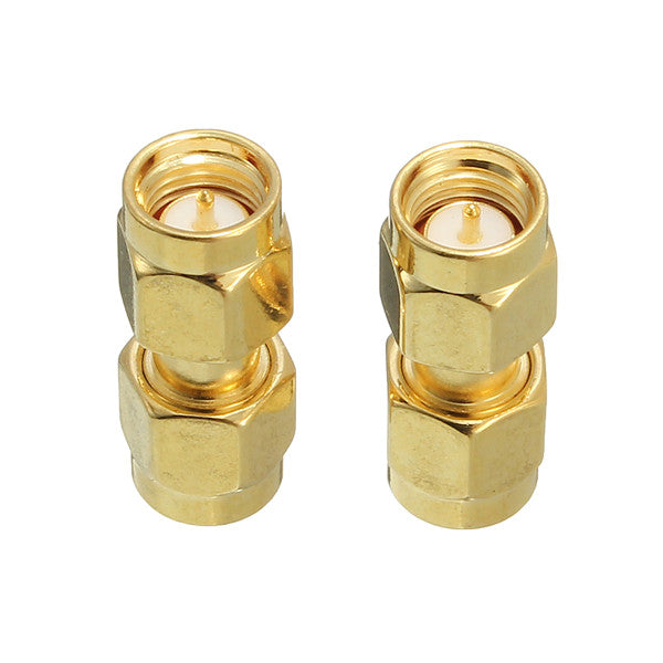 Excellway CA01 2Pcs Copper SMA Male To SMA Male Plug RF Coaxial Adapter Connector