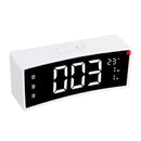 Arc LED Alarm Clock Digital Snooze Touch Control Table Clock Day Time Temperature Display Home Decoration