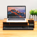 2 Tiers Wooden Computer Monitor Riser Desktop Laptop Stand Organizer Storage Shelf Keyboard Storage Rack