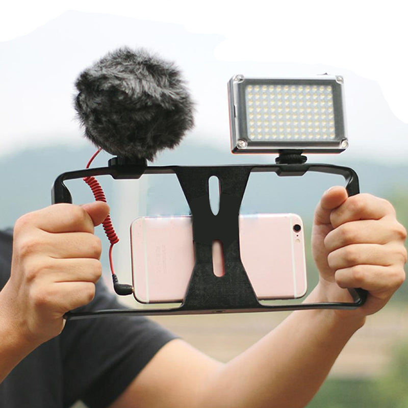 Video Camera Cage Anti-shake Protective Camera Handle Stabilizer for Cellphone